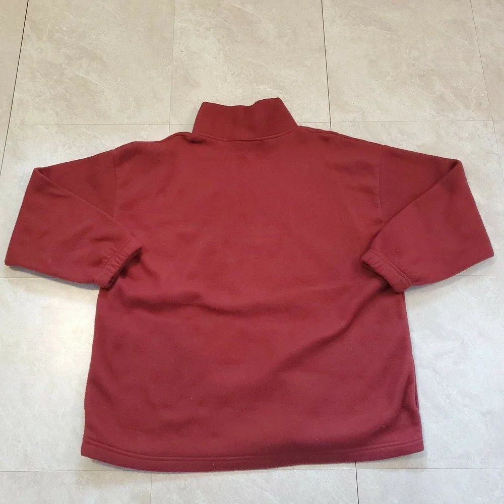 Vtg (USA Made) 80s? Nike‎ Fleece Brown/Red Zip Jacket Pullover Sweater Mens XL
